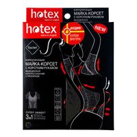 Майка- корсет короткий рукав черная Hotex/Хотекс