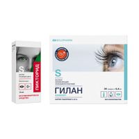 1X Раствор офтальмологический увлажняющий Гилан Комфорт 0,18% 0,4мл 30шт + 1X Пикторид-солофарм капли глазные 0,05% 10мл