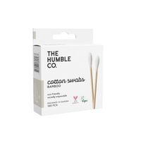 Палочки ватные бамбуковые натуральные белая вата natural cotton swabs Humble CO. 100шт миниатюра фото №2