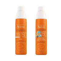 1X Спрей солнцезащитный SPF50+ Avene/Авен 200мл (С19958) + 1X Спрей солнцезащитный для чувствительной кожи детский SPF50+ Avene/Авен фл. 200мл (C22999)