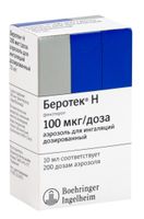 Беротек Н аэрозоль для ингаляций дозированный 100мкг/доза 200доз 10мл 