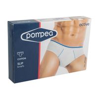 Трусы-слип мужские с контрастной отстрочкой белые Pompea р.5 миниатюра фото №4