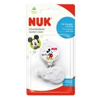 Клипса для пустышки с цепочкой Дисней Микки цвет белая Nuk/Нук миниатюра фото №3