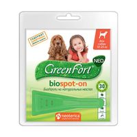 БиоКапли репеллентные для собак 10-25кг Green Fort neo 1,5мл миниатюра