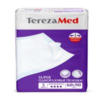 Пеленки одноразовые медицинские впитывающие Super TerezaMed 60х90см 5шт миниатюра фото №2