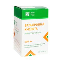 Вальпроевая кислота таблетки пролонг. действия п/о плен. 500мг 100шт