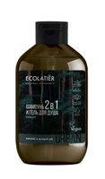 Гель для душа и шампунь мужской 2 в 1 кипарис & зеленый чай, Ecolatier 600 мл