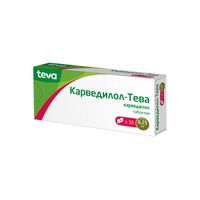 Карведилол-Тева таблетки 6,25мг 30шт