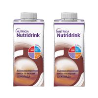 2Х Питание лечебное диетическое высококалорийное со вкусом шоколада Nutridrink/Нутридринк 200мл