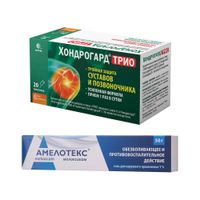 1X Амелотекс гель для наружного применения 1% 50г + 1X Хондрогард Трио вкус апельсина порошок пакет-саше 6г 20шт 1X Амелотекс гель для наружного применения 1% 50г + 1X Хондрогард Трио вкус апельсина порошок пакет-саше 6г 20шт