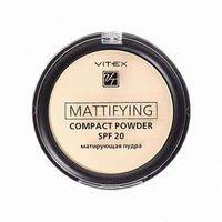Пудра для лица тон 01 Porcelain компактная матирующая Mattifying Compact Powder Витэкс SPF 20 8г