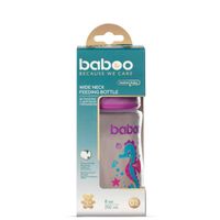 Бутылочка с соской силиконовой широкая 250 мл. Sea life 3 мес+ BABOO