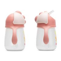 Кружка-поильник с трубочкой 260 мл. розовая Butterfly 9 мес+ BABOO