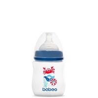 Бутылочка с соской силиконовой широкая 150 мл. Marine 0 мес+ BABOO