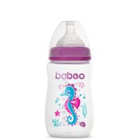 Бутылочка с соской силиконовой широкая 250 мл. Sea life 3 мес+ BABOO миниатюра фото №2
