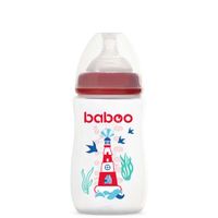 Бутылочка с соской силиконовой широкая 250 мл. Marine 3+ BABOO