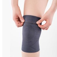 Бандаж на коленный сустав из бамбука, фиксация с силиконом Habic, серый, обхват 34-37см р.4 миниатюра
