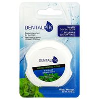 Нить зубная мятная Dentalpik Floss Mint Waxed вощеная 50 м