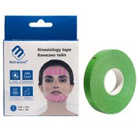 Тейп кинезио для лица зеленый Matwave 1см х 5м миниатюра фото №4