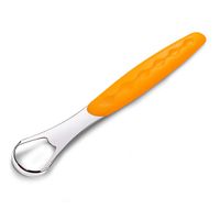 Скребок для языка Dentalpik металлический с чехлом оранжевый миниатюра фото №2