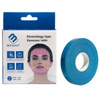 Тейп кинезио для лица голубой Matwave 1см х 5м миниатюра
