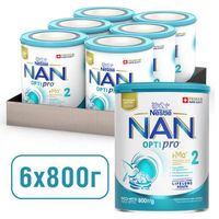 Смесь сухая молочная Nan/Нан 2 Optiprо 800г миниатюра фото №25