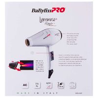 Фен c 2 насадками белый Luminoso+ Pro Babyliss/Бэбилис миниатюра фото №3