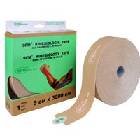 Тейп кинезиологический на хлопковой основе в рулоне бежевый SFM-Plaster 5х3200см миниатюра