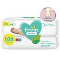 Салфетки влажные детские Pampers/Памперс Sensitive 104 шт. миниатюра фото №5