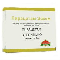 Пирацетам-Эском раствор для в/м и в/в введ. 200мг/мл 5мл 10шт