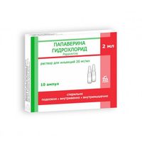 Папаверин гидрохлорид раствор для инъекций 2% 2мл 10шт