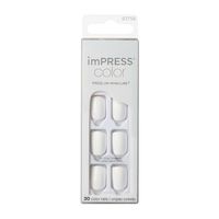 Лак твердый однотонный белый пион длина короткая Impress Manicure Color Kiss миниатюра фото №2