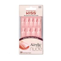 Набор накладных ногтей с клеем Нежная астра короткой длины Nude Nails Kiss 28шт