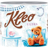 Бумага туалетная 3-х слойная белая Kleo Ultra Мягкий знак 4шт