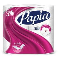 Бумага туалетная белая трёхслойная Papia 4шт
