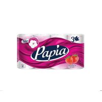 Бумага туалетная белая с ароматом Strawberry Dream и рисунком трёхслойная Papia 8шт