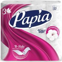 Бумага туалетная белая трёхслойная Papia 32шт