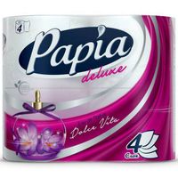 Бумага туалетная белая с ароматом Dolce Vita и рисунком четырёхслойная Deluxe Papia 4шт