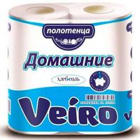 Полотенца бумажные Домашние эконом 2-х слойные белые Вейро 2шт