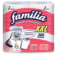 Полотенца бумажные белые двухслойные Familia 2шт р.XXL