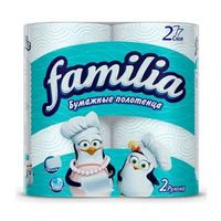 Полотенца бумажные белые двухслойные Familia 2шт