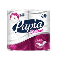 Бумага туалетная белая четырёхслойная Papia 4шт
