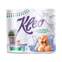 Бумага туалетная 3-х слойная Лаванда Kleo Aroma Мягкий знак 4шт