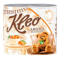 Бумага туалетная 3-х слойная оранжевая ароматизированная Мандарин Kleo Aroma Мягкий знак 4шт
