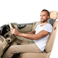 Подушка под голову на автомобильное сидение Trelax/Трелакс Autohead П16 серый, 12х27 см