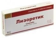 Лизоретик таблетки 10мг+12,5мг 28шт