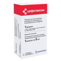 Цефотаксим порошок для приг раствора для в/в и в/м введ. 1г (в компл. с р-лем 5 мл)