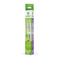 Щетка зубная средней жесткости для взрослых фиолетовая, зеленая Eco dental care Synergetic 2шт миниатюра фото №3