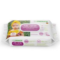 Салфетки влажные детские 0+ алоэ вера и нежный хлопок гипоаллергенные Pure&Nature Synergetic 60шт миниатюра фото №5
