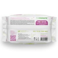 Салфетки влажные детские 0+ алоэ вера и нежный хлопок гипоаллергенные Pure&Nature Synergetic 60шт миниатюра фото №3